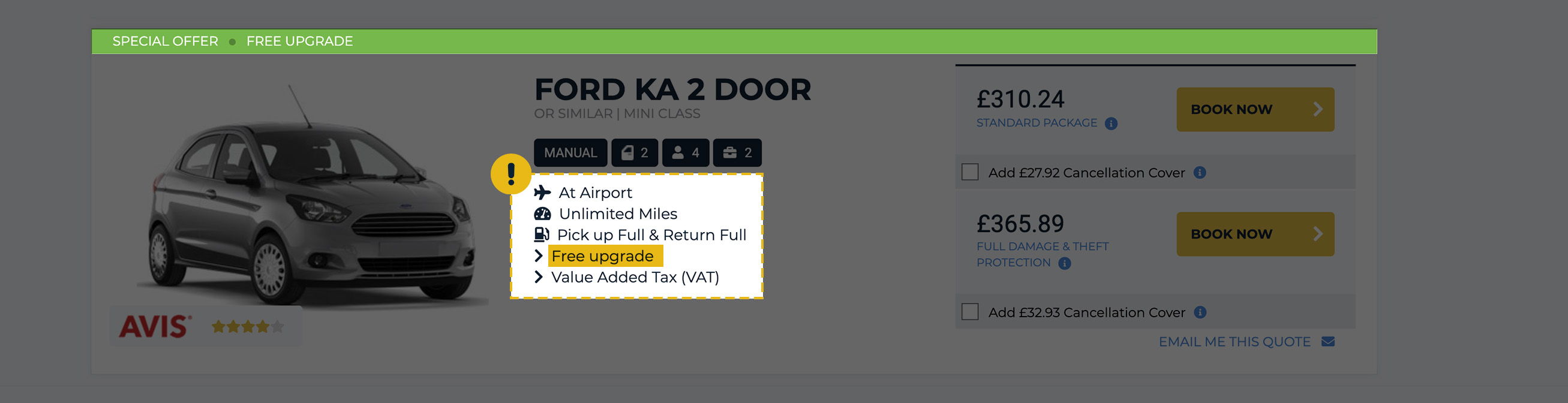 Free car hire upgrades in numerous countries Auto Europe