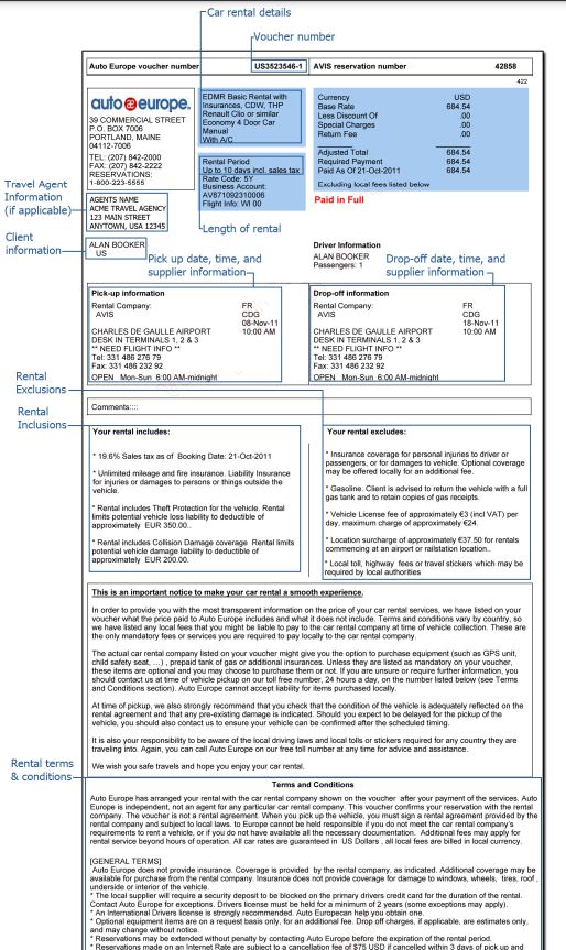 Important information during the booking process