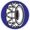 Driving in Winter - Snow chain traffic sign